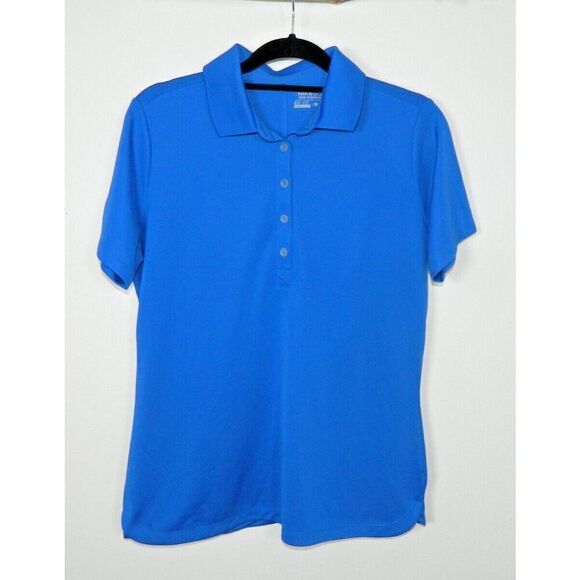 Nike Fit Dry Polo Women Size Large‎ Blue Short Sleeve Top - Picture 3 of 5